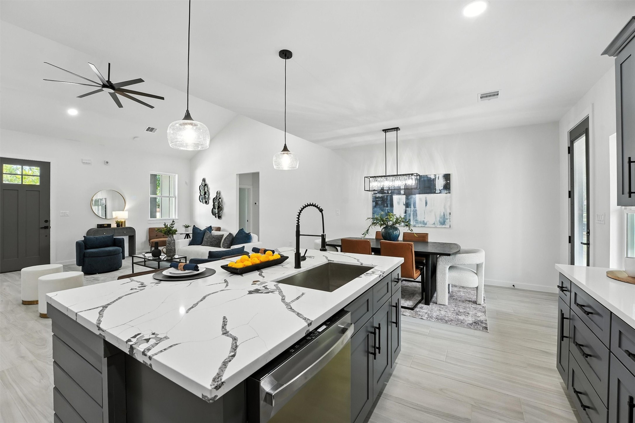 256 Davis Bend Road Alvin, TX 77511 - Photo 10 of 34 a kitchen with a sink a counter space appliances and wooden floor