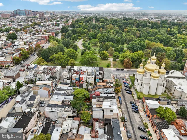 an aerial view of multiple house