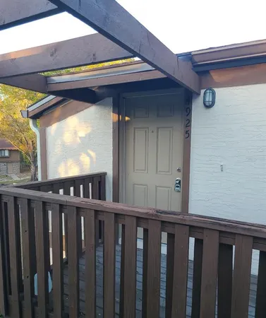 a view of a wooden door