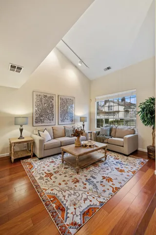 a living room with furniture and a couch