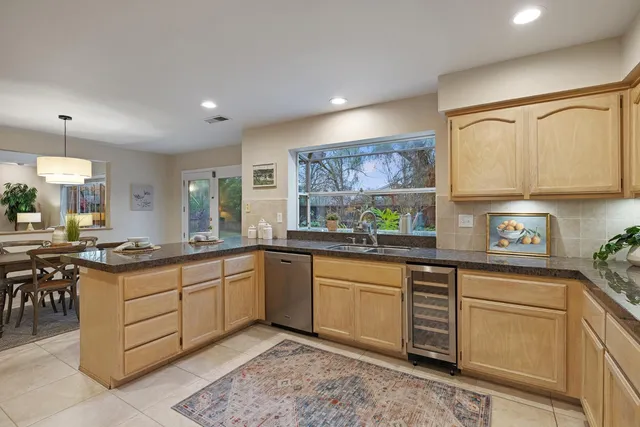 a kitchen with lots of counter top space