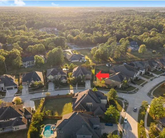 an aerial view of multiple house