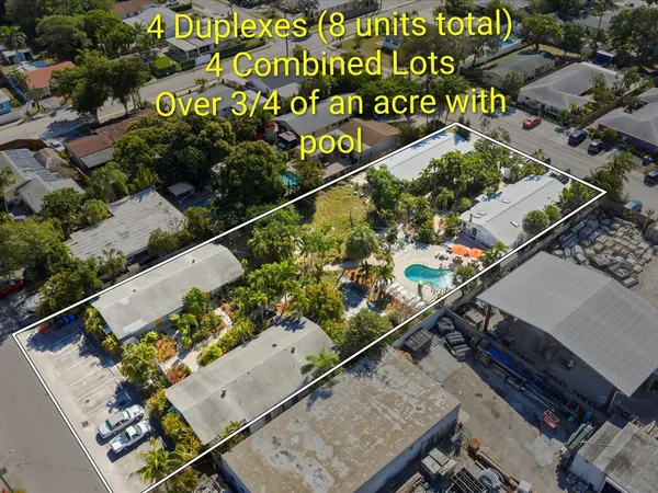 an aerial view of swimming pool