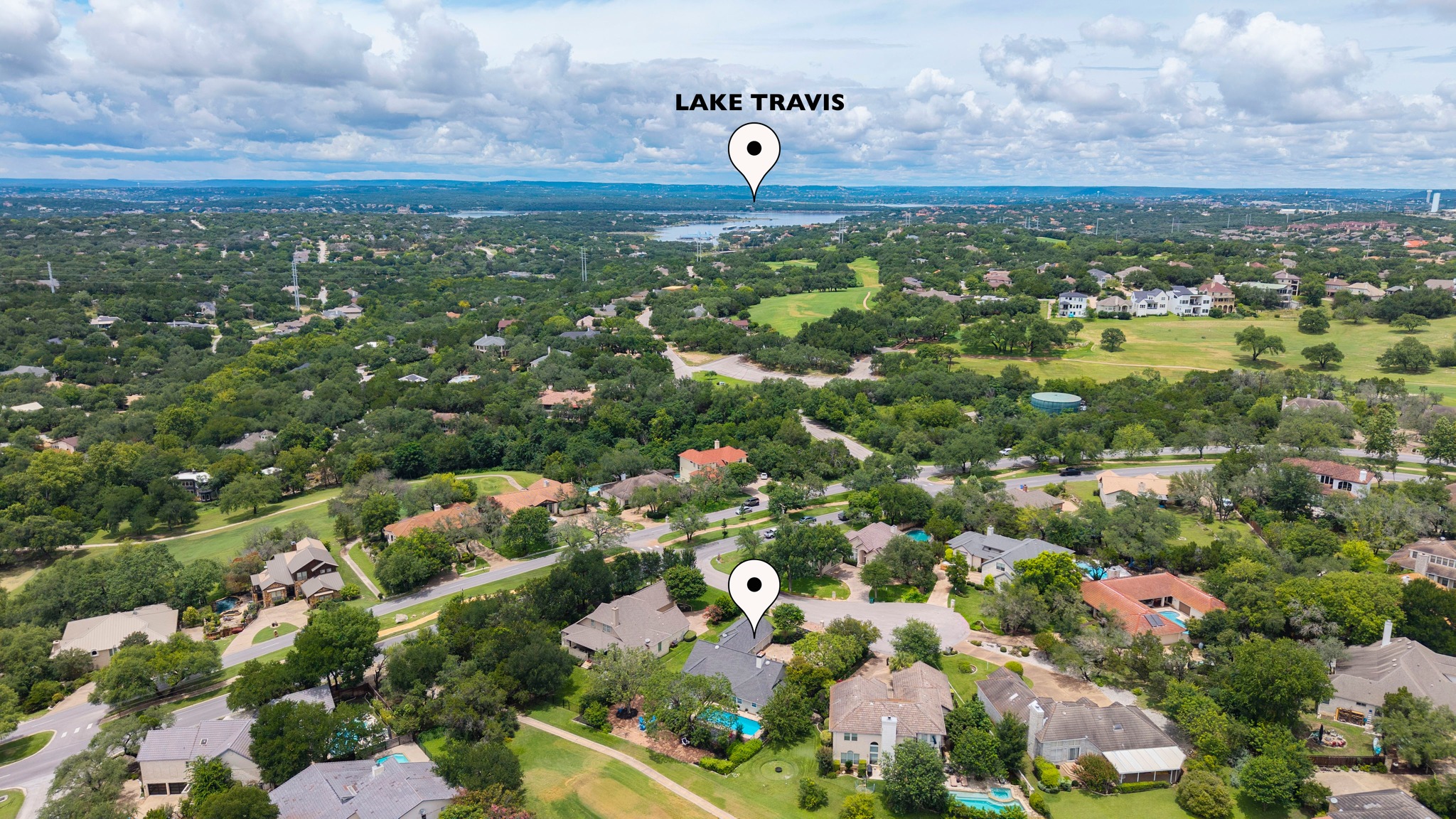 1811 Cando Court Lakeway, TX 78734 - Photo 36 of 40 Lake Travis aerial marker
