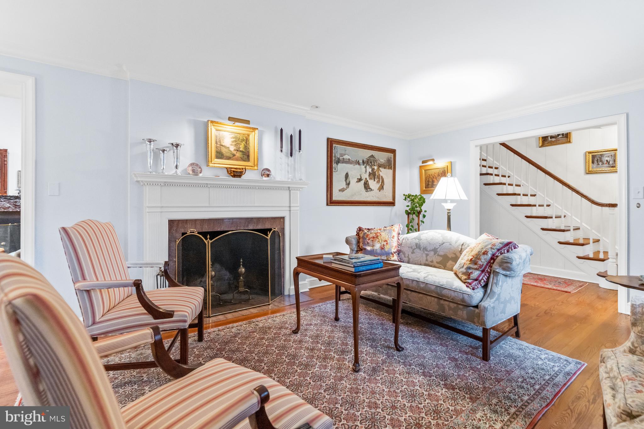 901 Stuart Road Wilmington, DE 19807 - Photo 10 of 58 Formal living room with fireplace