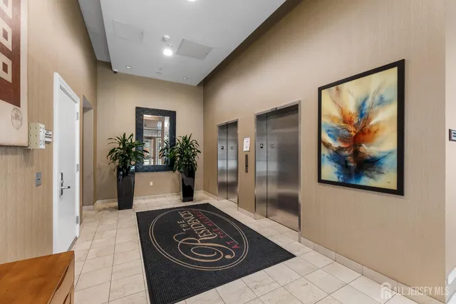 a view of a hallway with a couch