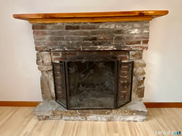a view of a fireplace