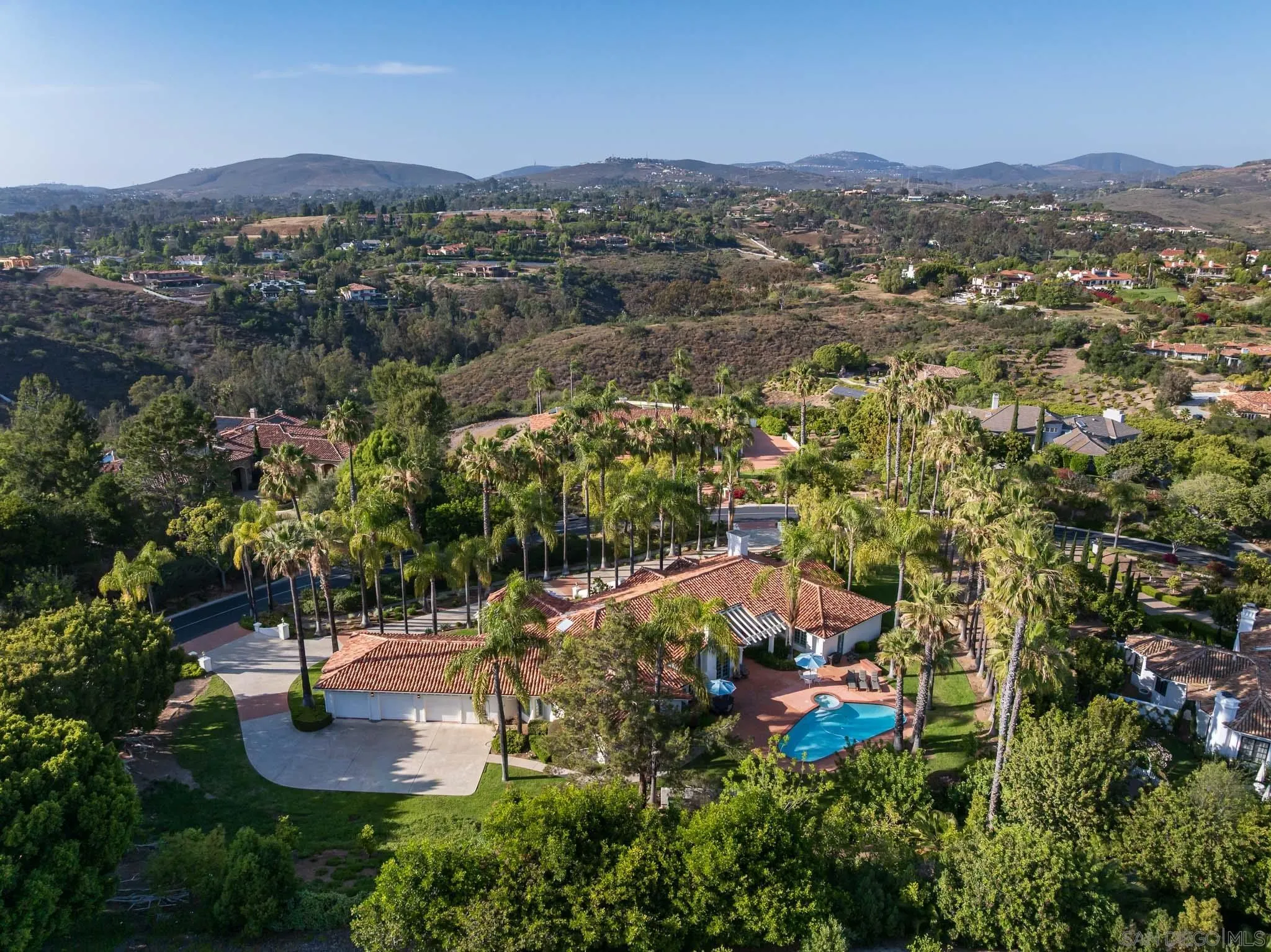 18221 Via Ascenso Rancho Santa Fe, CA 92067 - Photo 37 of 37 an aerial view of residential house with an outdoor space and seating