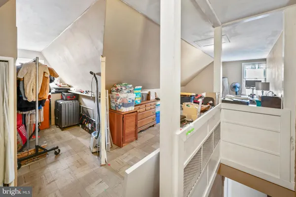 a view of a storage and utility room