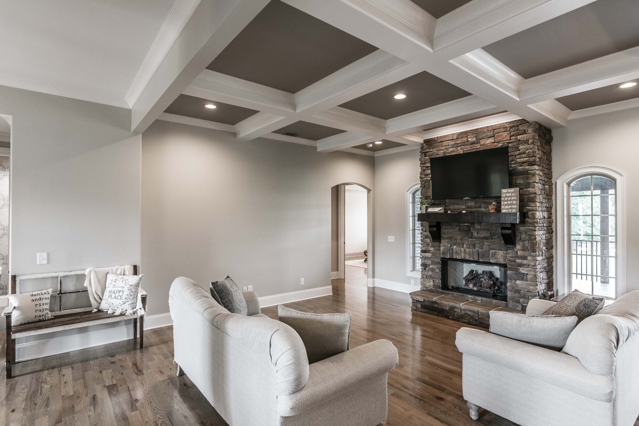 4294 Dot Road Springfield, TN 37172 - Photo 19 of 50 a living room with furniture a fireplace and a flat screen tv
