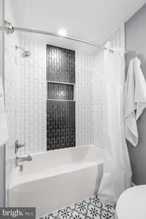 a view of a black and white wall