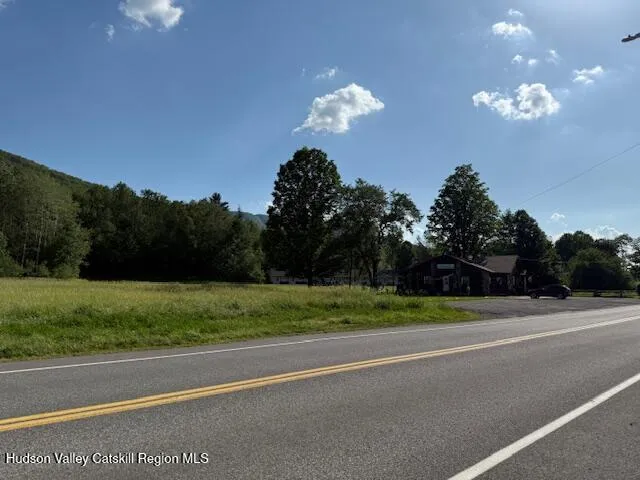 a view of a golf course with a garden