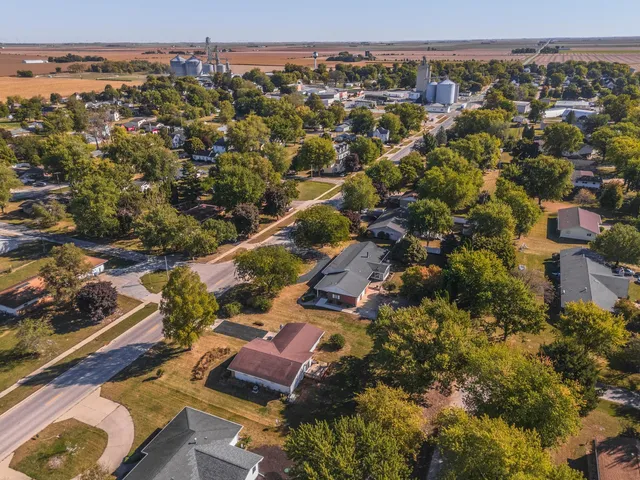 an aerial view of multiple house