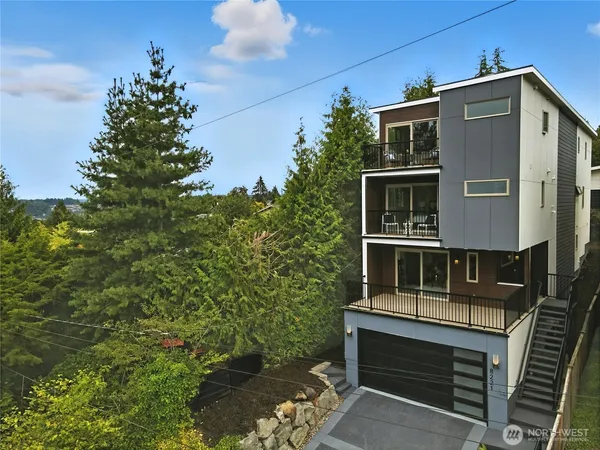 a front view of a house with balcony