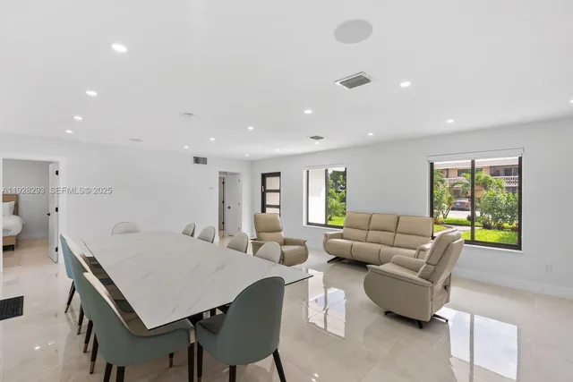 a living room with furniture and a couch