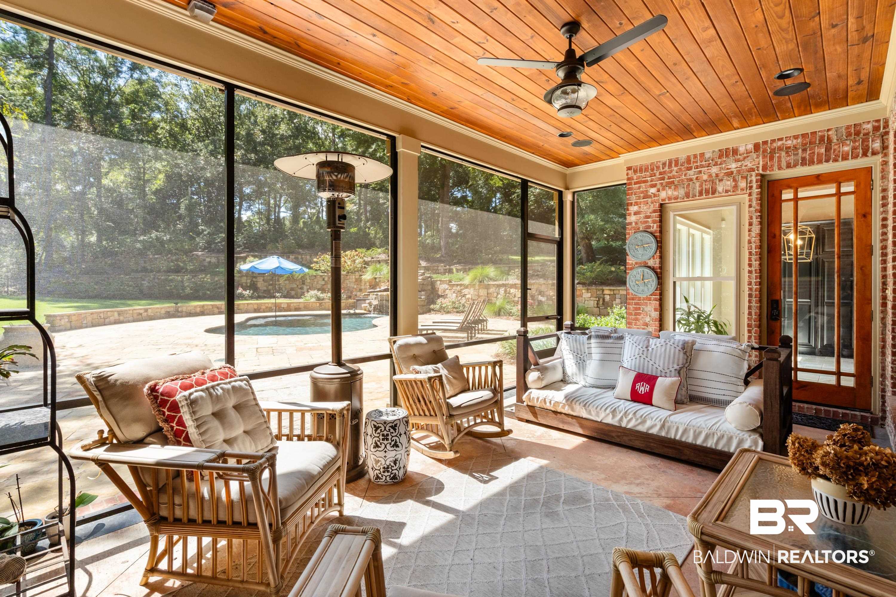 30057 Dolive Ridge Daphne, AL 36527 - Photo 37 of 55 Sunroom / solarium featuring wood ceiling and ceiling fan