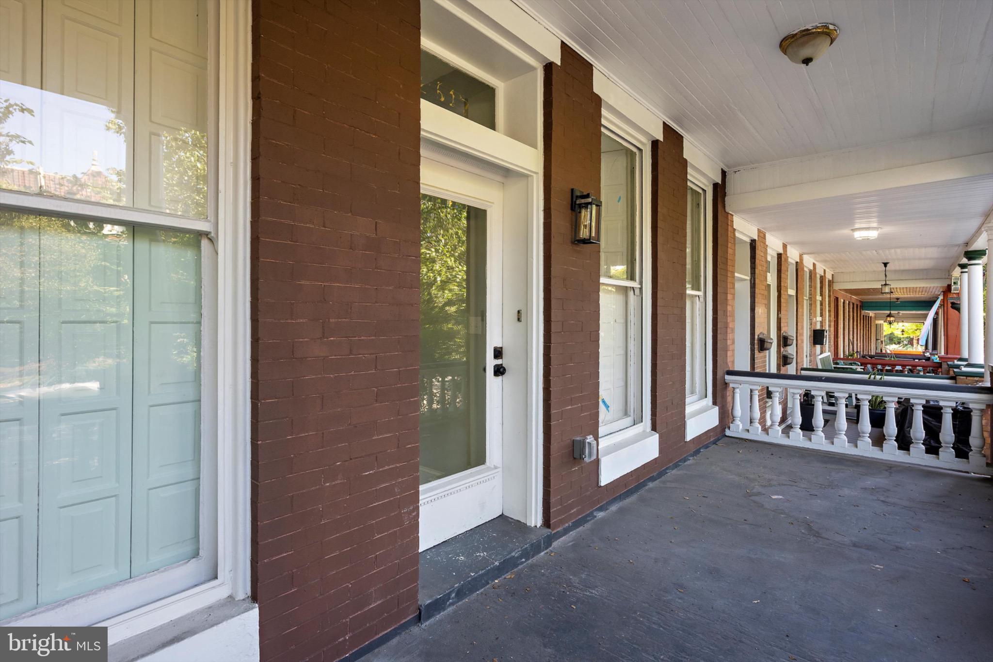 a view of an entryway with a glass door