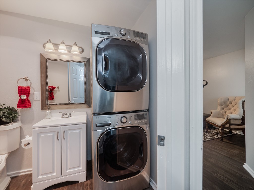 1740 Timber Ridge Road, Unit 132 Austin, TX 78741 - Photo 13 of 26 a view of a hallway with washer and dryer