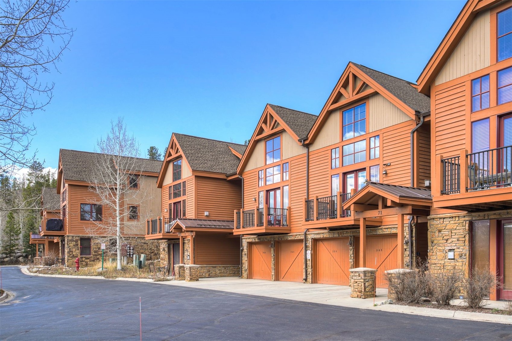 71 Antlers Gulch Road, Unit 303 Keystone, CO 80435 - Photo 2 of 35 a view of a white house with a outdoor space