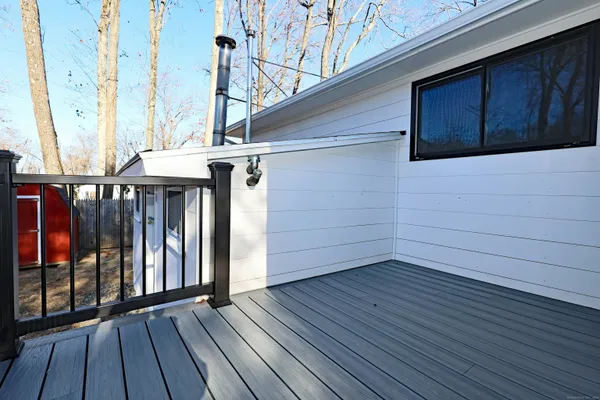 a view of a wooden deck