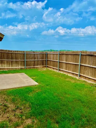 a view of a backyard with potted plants