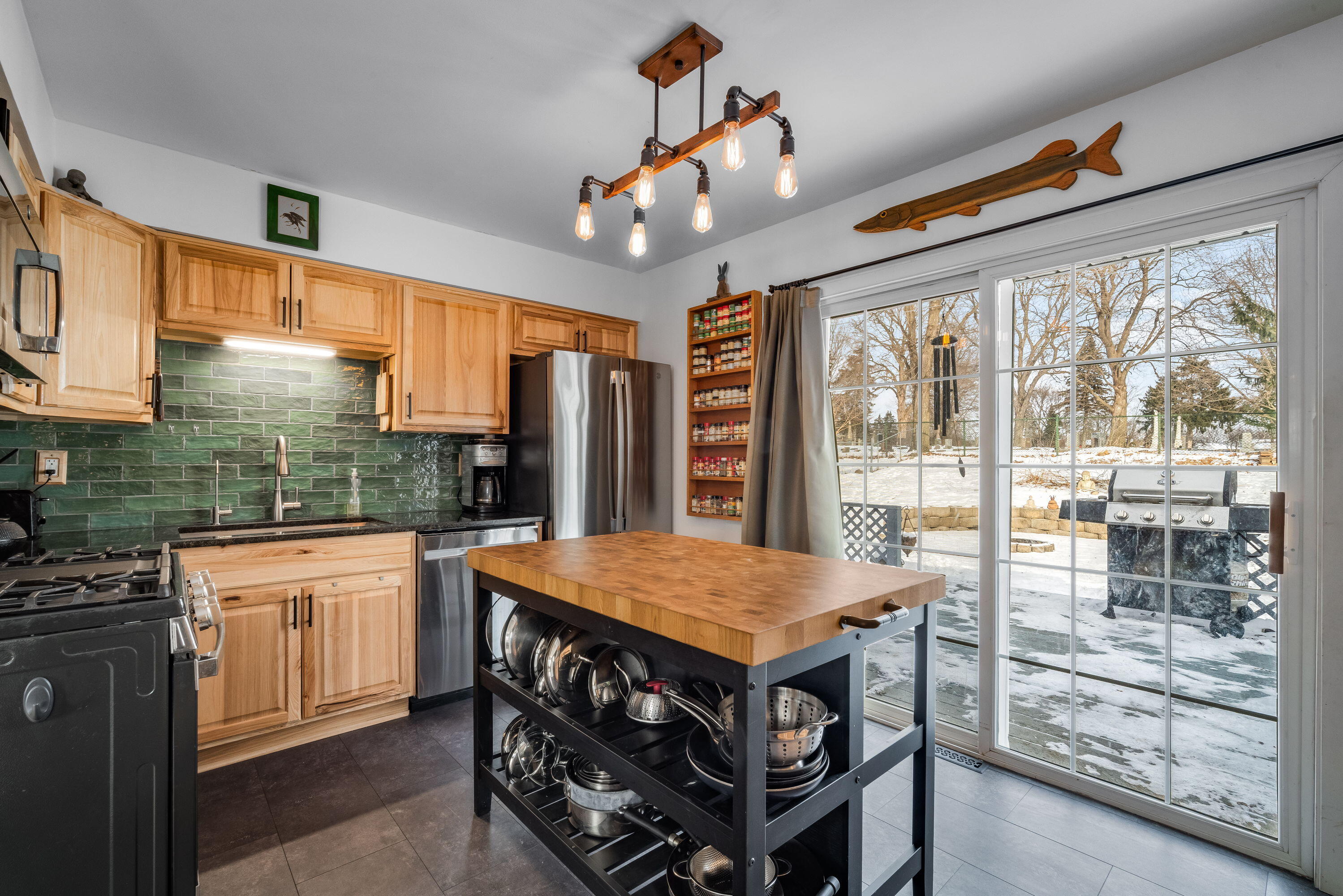 732 Chicory Road Burlington, WI 53105 - Photo 8 of 27 New Flooring, Hickory Cabinets, Granite Countertops, Tile Backsplash, New SS Appliances, Garbage Disposal, RO Water System!
