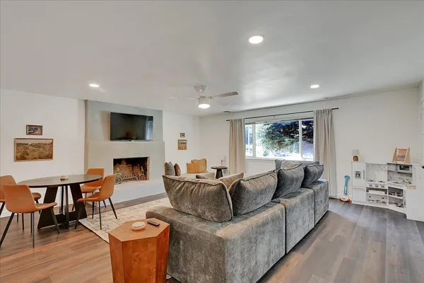 a living room with furniture