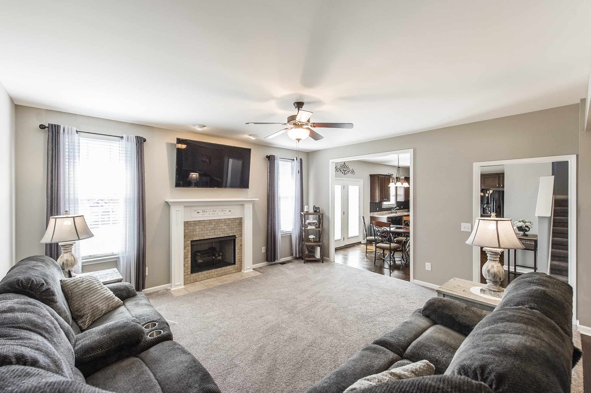 114 Monteview Drive Hendersonville, TN 37075 - Photo 10 of 42 a living room with furniture and a fireplace