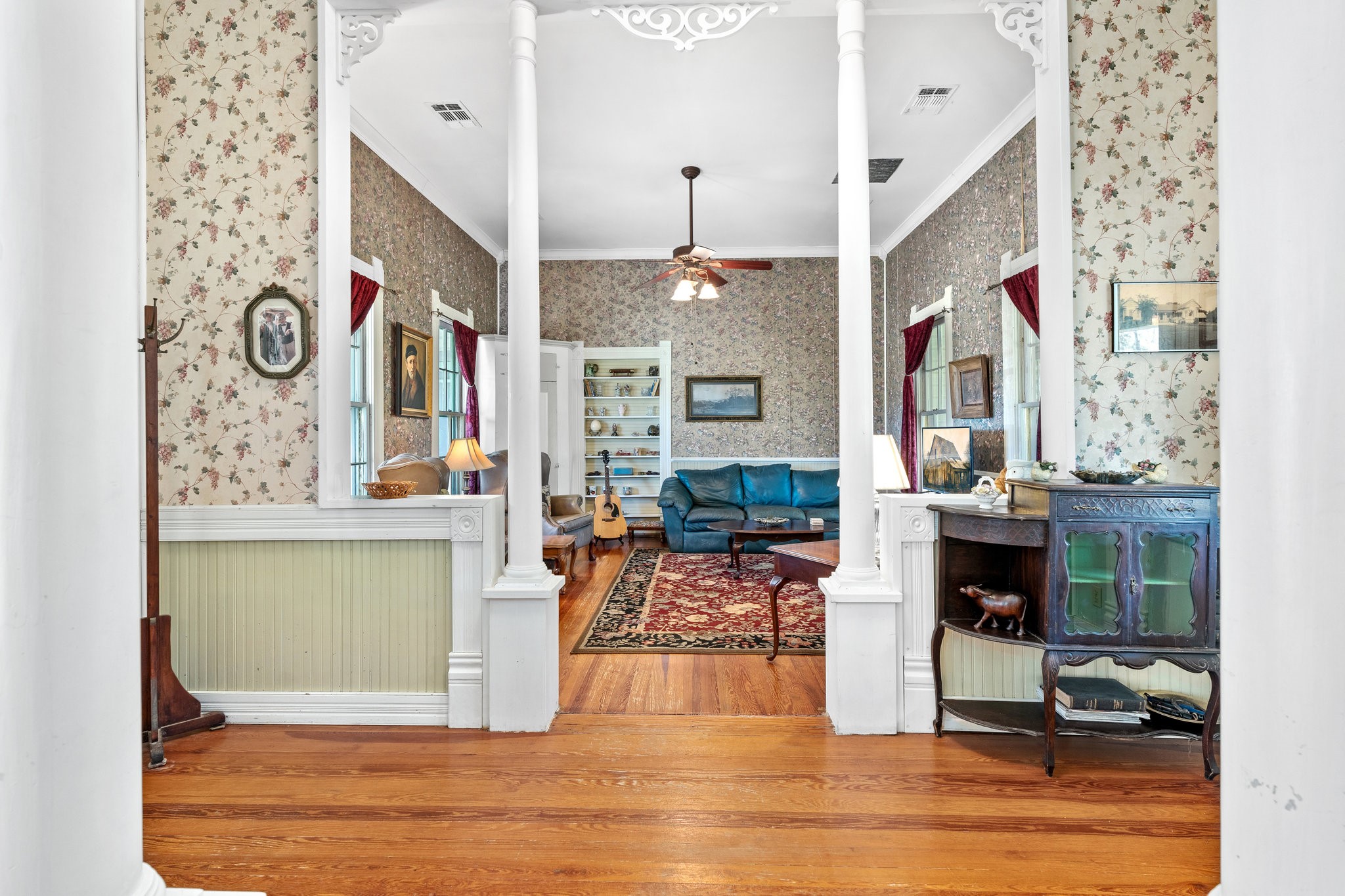 115 Fischer Store Road Fischer, TX 78623 - Photo 28 of 45 a living room with furniture and a fireplace