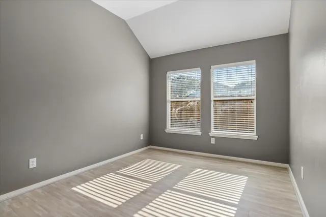 a view of a room with a window