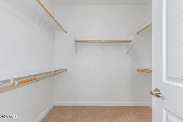 a view of small space with racks on the wall