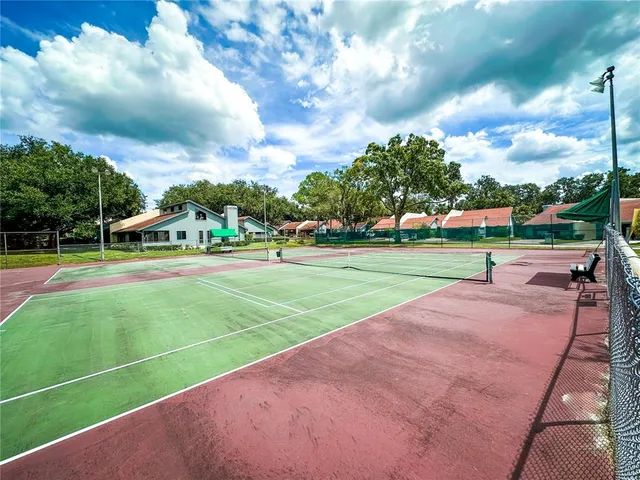 a view of a volley ball court