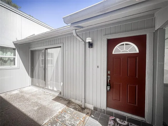 a view of a door of the house