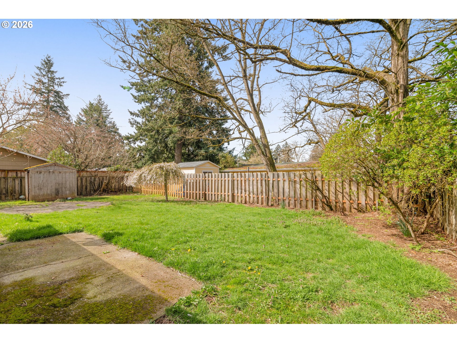 2635 Southeast 170th Avenue Portland, OR 97236 - Photo 18 of 22 a view of a backyard with large trees