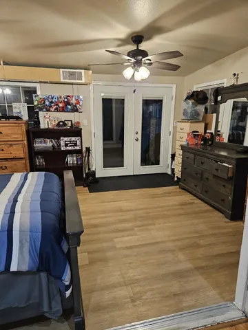 a bed room with a bed