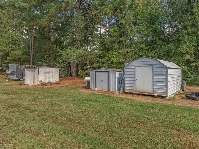 a view of a park with swings