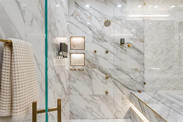 a bathroom with a shower