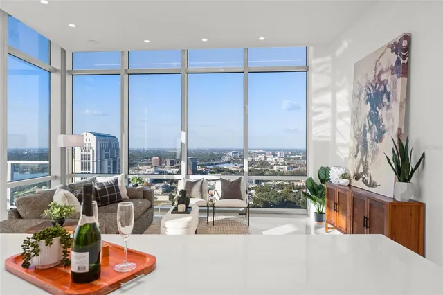 a living room with furniture