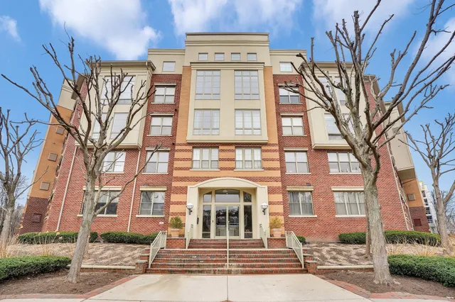 a large building with a lot of water view