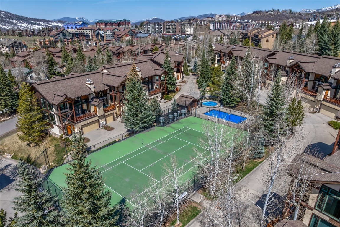 2685 Timber Court, Unit 2 Steamboat Springs, CO 80487 - Photo 27 of 31 Drone / aerial view with a mountain view and a residential view