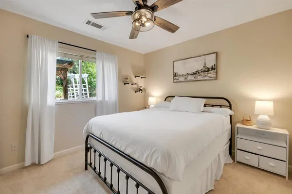 a view of a backyard of a house