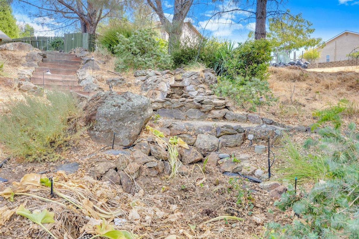 2441 Quail Hill Road, Unit 262 Copperopolis, CA 95228 - Photo 62 of 90 a view of a yard with plants and wooden fence