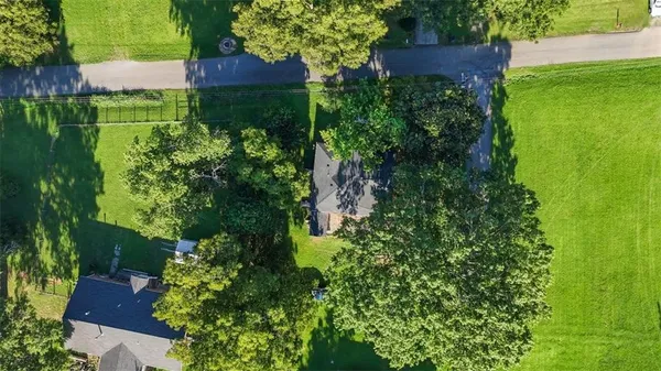 an aerial view of a house