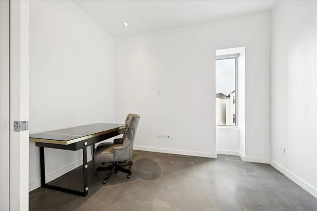 an empty room with closet