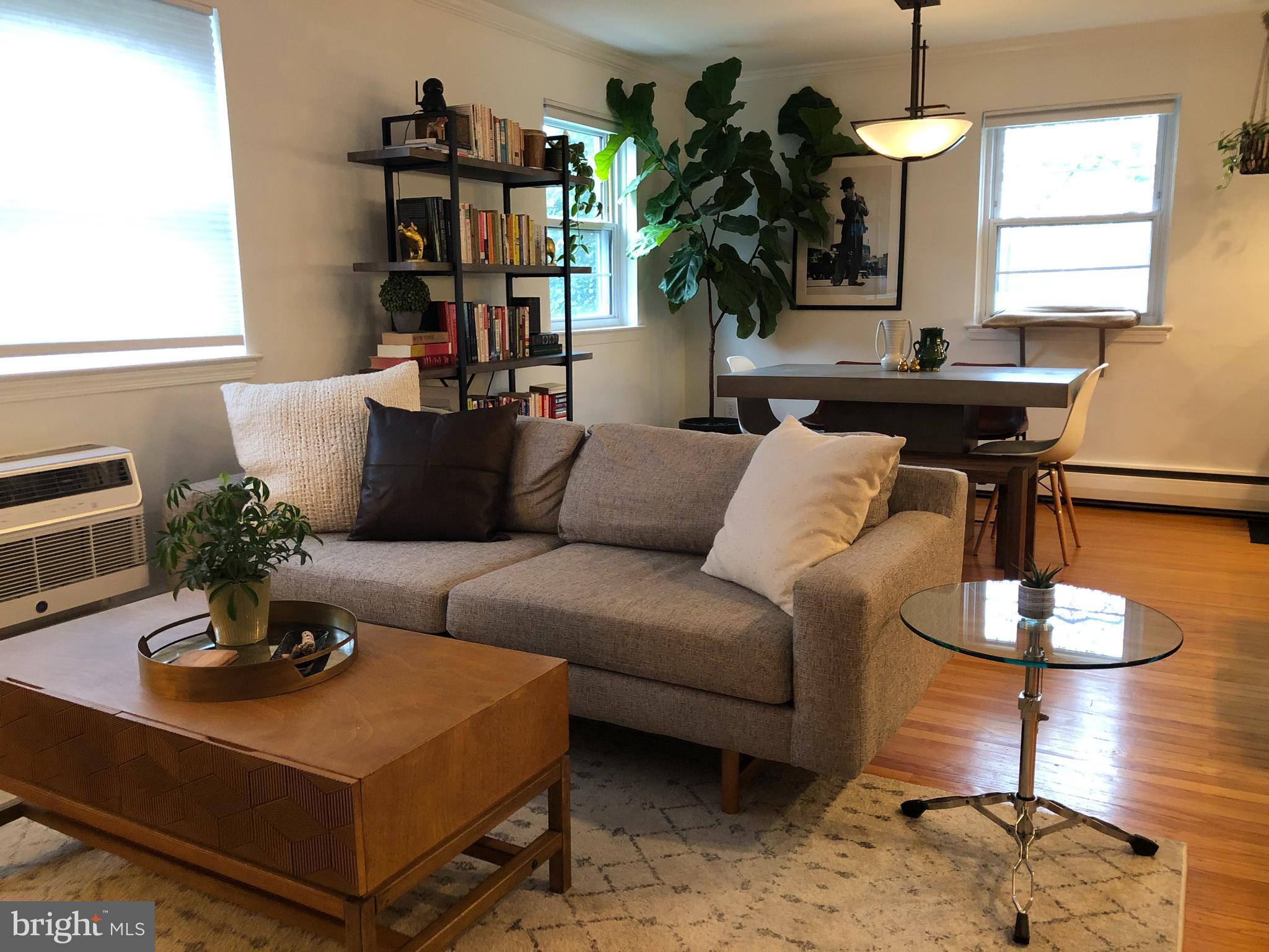 61 Llanfair Road, Unit A1 Ardmore, PA 19003 - Photo 6 of 9 a living room with furniture and a potted plant