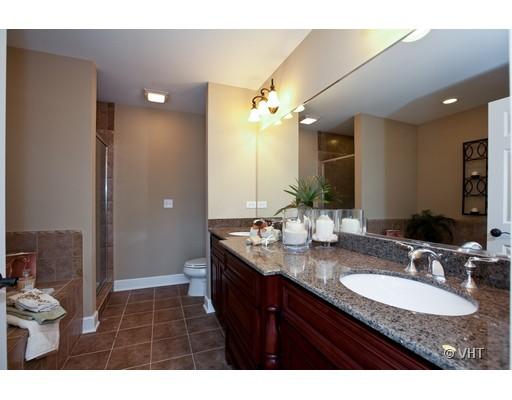 21 North Herbert Road, Unit J Riverside, IL 60546 - Photo 10 of 15 a bathroom with a granite countertop sink a toilet and a mirror