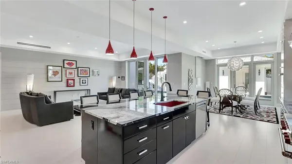 a kitchen island with granite countertop lots of counter top space