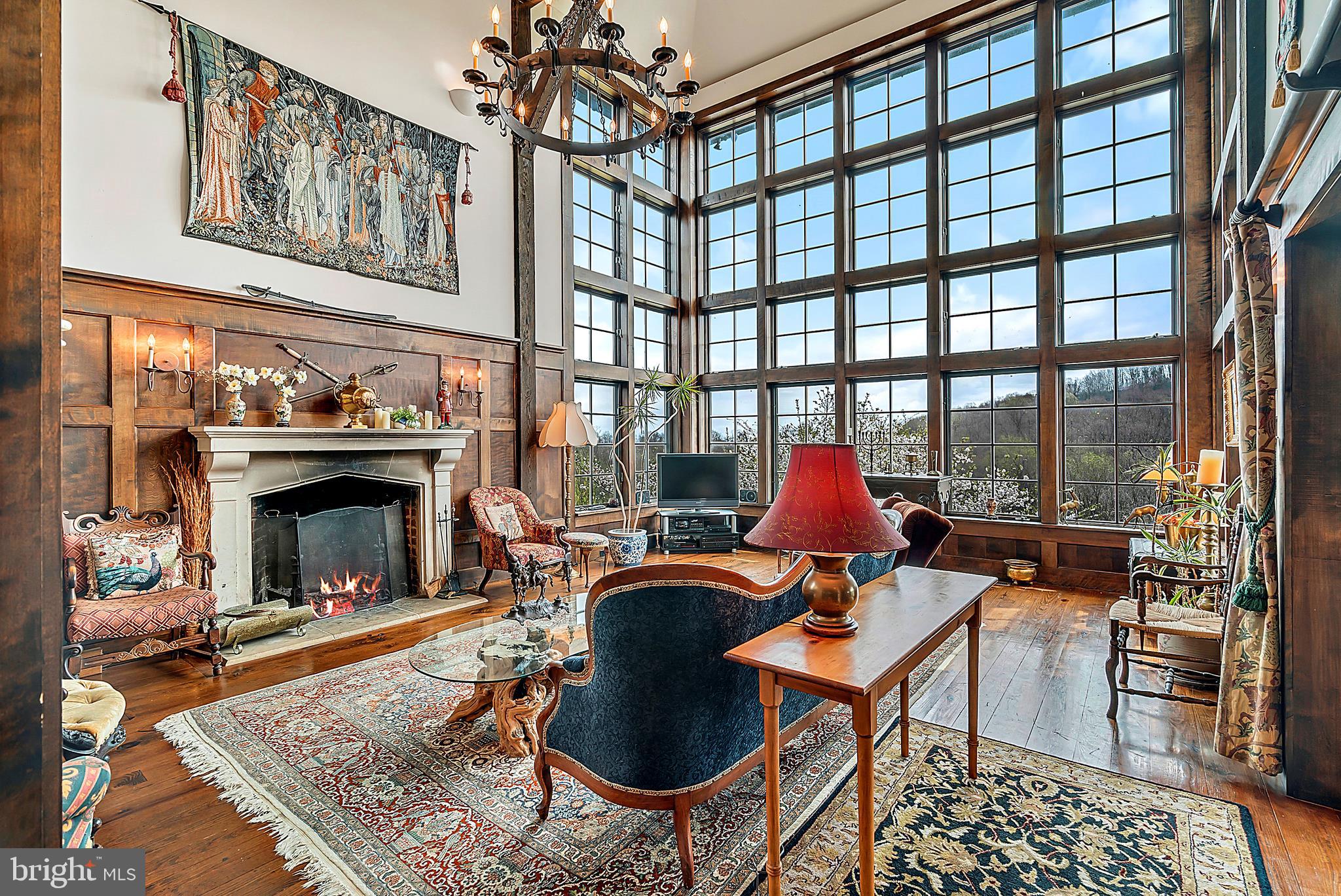 Great Room with floor to ceiling windows