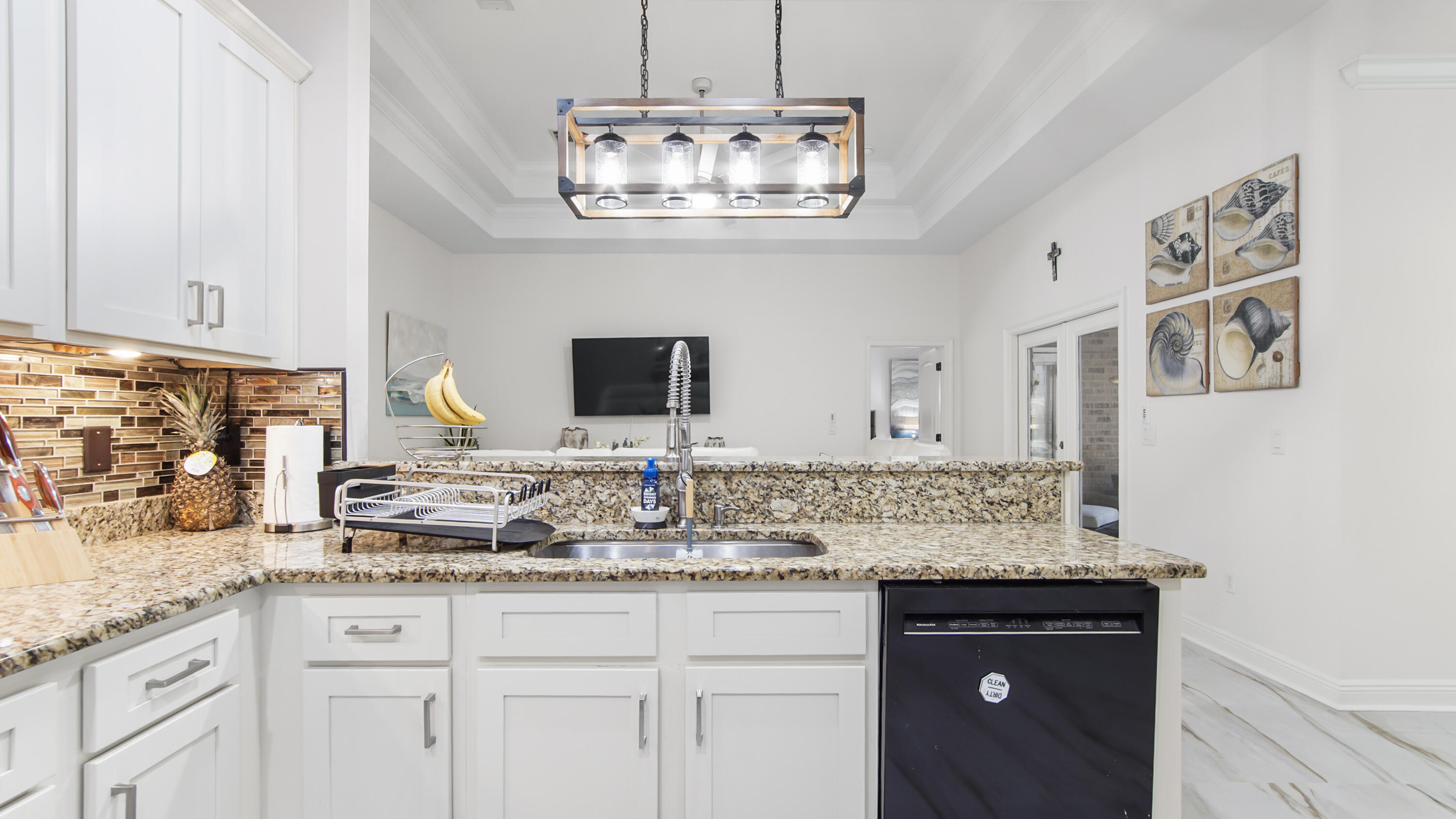 123 Big Oak Lane Santa Rosa Beach, FL 32459 - Photo 16 of 50 a bathroom with granite countertop a sink and a mirror