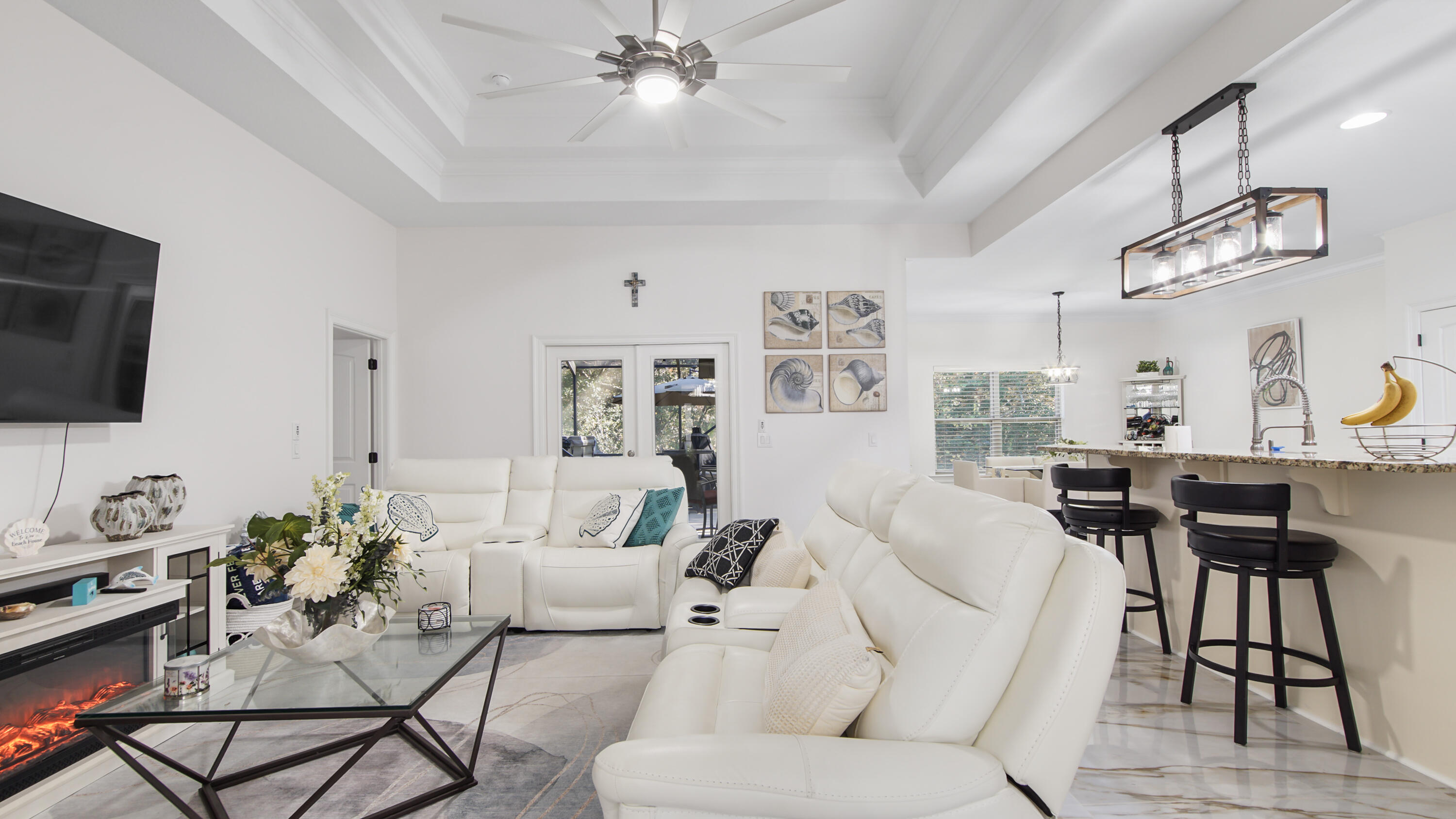 123 Big Oak Lane Santa Rosa Beach, FL 32459 - Photo 9 of 50 a living room with furniture and a flat screen tv
